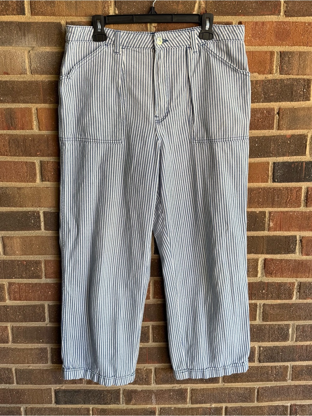 Lee Blue & White Striped Denim Carpenter Pants